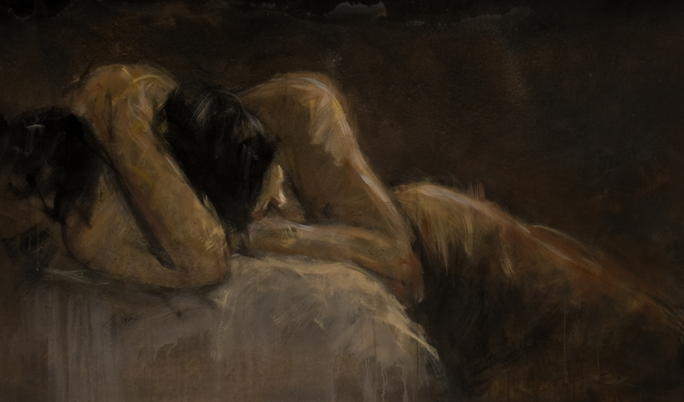 lukisan wanita sedih